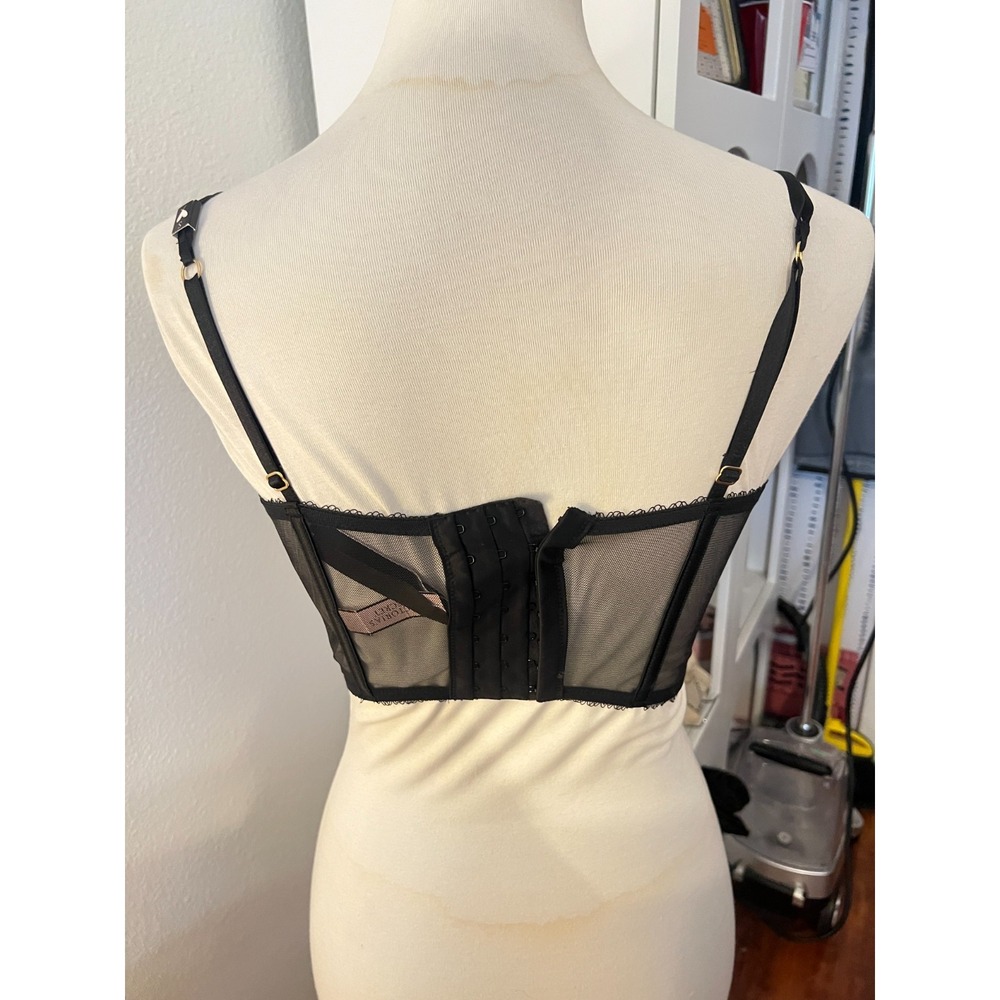 Victorias Secret Womens Black Corset Bustier Bralette Sz S NWT Fairy Sexy Goth‎ - Picture 4 of 11